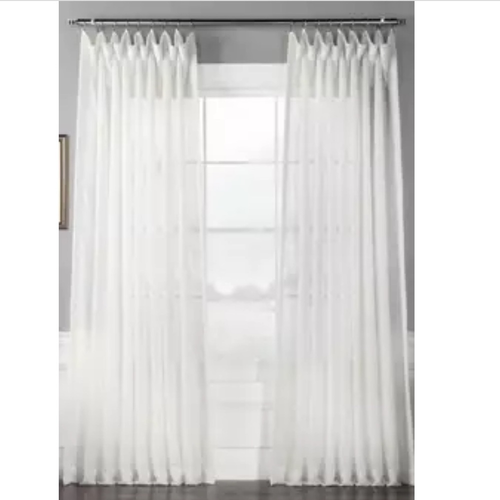 New, Doublewide Poly Voile Sheer Curtain by Exclusive Fabrics 100” x 84”